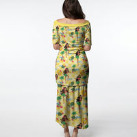 Hawaii Hula Girl Tropical Puletasi Yellow Palaka