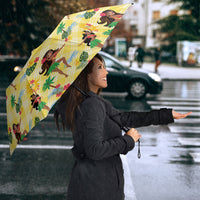 Hawaii Hula Girl Tropical Umbrella Yellow Palaka