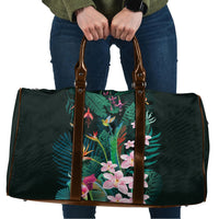 Hawaii Hummingbird Tropical Flowers Travel Bag Dark Green