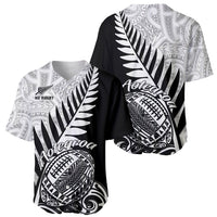New Zealand Silver Fern Rugby Baseball Jersey Aotearoa Maori Black Version LT01 - Polynesian Pride