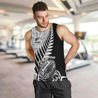 New Zealand Silver Fern Rugby Men Tank Top Aotearoa Maori Black Version LT01 - Polynesian Pride