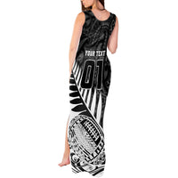 Custom New Zealand Silver Fern Rugby Tank Maxi Dress Aotearoa Maori White Version LT01 - Polynesian Pride