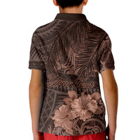 Bula Fiji Masi Kid Polo Shirt Fijian Tapa Vintage Dark Brown Version LT01 - Polynesian Pride