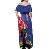 Personalised Haiti Le Marron Inconnu Off Shoulder Maxi Dress Dashiki Mix Polynesian Pattern