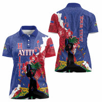 Personalised Haiti Le Marron Inconnu Women Polo Shirt Dashiki Mix Polynesian Pattern