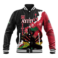 Personalised Ayiti Neg Marron Baseball Jacket Dashiki Mix Polynesian Pattern