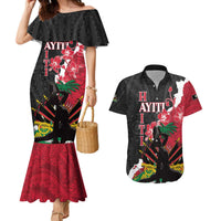 Personalised Ayiti Neg Marron Couples Matching Mermaid Dress and Hawaiian Shirt Dashiki Mix Polynesian Pattern LT01 Black - Polynesian Pride