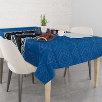 Blue Niho Taniwha Mix Poutama Tablecloth Unique Taniko Aotearoa