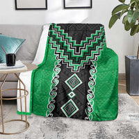 Green Niho Taniwha Mix Poutama Blanket Unique Taniko Aotearoa