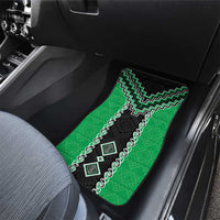 Green Niho Taniwha Mix Poutama Car Mats Unique Taniko Aotearoa