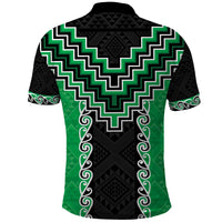 Green Niho Taniwha Mix Poutama Polo Shirt Unique Taniko Aotearoa