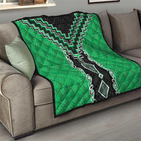 Green Niho Taniwha Mix Poutama Quilt Unique Taniko Aotearoa