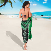 Green Niho Taniwha Mix Poutama Sarong Unique Taniko Aotearoa
