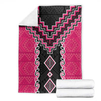 Pink Niho Taniwha Mix Poutama Blanket Unique Taniko Aotearoa