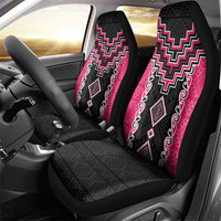 Pink Niho Taniwha Mix Poutama Car Seat Cover Unique Taniko Aotearoa