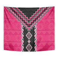 Pink Niho Taniwha Mix Poutama Tapestry Unique Taniko Aotearoa