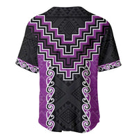 Purple Niho Taniwha Mix Poutama Baseball Jersey Unique Taniko Aotearoa