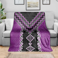 Purple Niho Taniwha Mix Poutama Blanket Unique Taniko Aotearoa