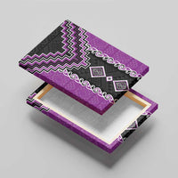 Purple Niho Taniwha Mix Poutama Canvas Wall Art Unique Taniko Aotearoa LT01 - Polynesian Pride