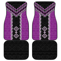 Purple Niho Taniwha Mix Poutama Car Mats Unique Taniko Aotearoa