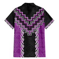 Purple Niho Taniwha Mix Poutama Family Matching Mermaid Dress and Hawaiian Shirt Unique Taniko Aotearoa