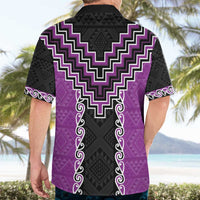 Purple Niho Taniwha Mix Poutama Hawaiian Shirt Unique Taniko Aotearoa