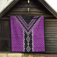 Purple Niho Taniwha Mix Poutama Quilt Unique Taniko Aotearoa