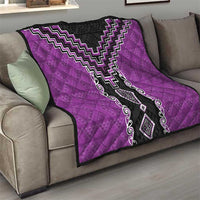 Purple Niho Taniwha Mix Poutama Quilt Unique Taniko Aotearoa