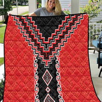 Red Niho Taniwha Mix Poutama Quilt Unique Taniko Aotearoa LT01 Red - Polynesian Pride