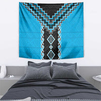 Sky Blue Niho Taniwha Mix Poutama Tapestry Unique Taniko Aotearoa