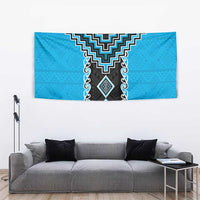 Sky Blue Niho Taniwha Mix Poutama Tapestry Unique Taniko Aotearoa