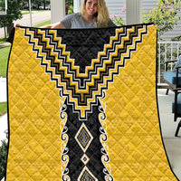 Yellow Niho Taniwha Mix Poutama Quilt Unique Taniko Aotearoa