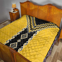 Yellow Niho Taniwha Mix Poutama Quilt Unique Taniko Aotearoa