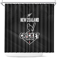 New Zealand Cricket Shower Curtain Aotearoa Black Cap Come On LT01 Black - Polynesian Pride