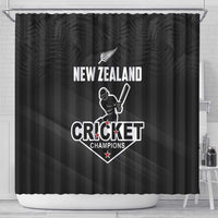 New Zealand Cricket Shower Curtain Aotearoa Black Cap Come On LT01 - Polynesian Pride