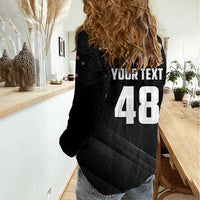 Custom New Zealand Cricket Women Casual Shirt Aotearoa Black Cap Come On