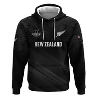Custom New Zealand Cricket Zip Hoodie Aotearoa Black Cap Come On