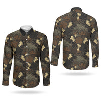 Javanese Batik Semen Couples Matching Mermaid Dress and Long Sleeve Button Shirt Indonesian Traditional Pattern LT01 - Polynesian Pride
