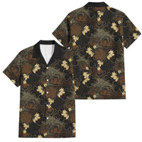Javanese Batik Semen Family Matching Puletasi and Hawaiian Shirt Indonesian Traditional Pattern LT01 Dad's Shirt - Short Sleeve Black - Polynesian Pride