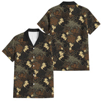 Javanese Batik Semen Family Matching Short Sleeve Bodycon Dress and Hawaiian Shirt Indonesian Traditional Pattern LT01 Dad's Shirt - Short Sleeve Black - Polynesian Pride