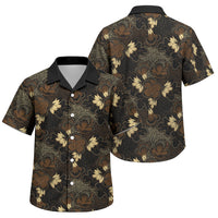 Javanese Batik Semen Family Matching Summer Maxi Dress and Hawaiian Shirt Indonesian Traditional Pattern LT01 Son's Shirt Black - Polynesian Pride
