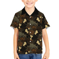 Javanese Batik Semen Kid Hawaiian Shirt Indonesian Traditional Pattern