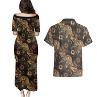 Batik Pedalaman Semen Lereng Style Couples Matching Puletasi and Hawaiian Shirt Indonesian Traditional Pattern