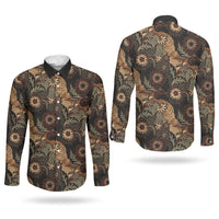 Batik Pedalaman Semen Lereng Style Couples Matching Short Sleeve Bodycon Dress and Long Sleeve Button Shirt Indonesian Traditional Pattern LT01 - Polynesian Pride