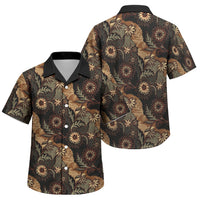 Batik Pedalaman Semen Lereng Style Family Matching Off Shoulder Short Dress and Hawaiian Shirt Indonesian Traditional Pattern LT01 Son's Shirt Black - Polynesian Pride