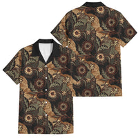 Batik Pedalaman Semen Lereng Style Family Matching Tank Maxi Dress and Hawaiian Shirt Indonesian Traditional Pattern LT01 Dad's Shirt - Short Sleeve Black - Polynesian Pride