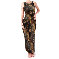 Batik Pedalaman Semen Lereng Style Family Matching Tank Maxi Dress and Hawaiian Shirt Indonesian Traditional Pattern