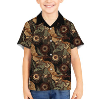 Batik Pedalaman Semen Lereng Style Kid Hawaiian Shirt Indonesian Traditional Pattern