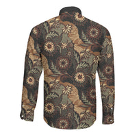 Batik Pedalaman Semen Lereng Style Long Sleeve Button Shirt Indonesian Traditional Pattern LT01 - Polynesian Pride