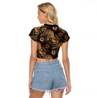 Batik Pedalaman Semen Lereng Style Raglan Cropped T Shirt Indonesian Traditional Pattern